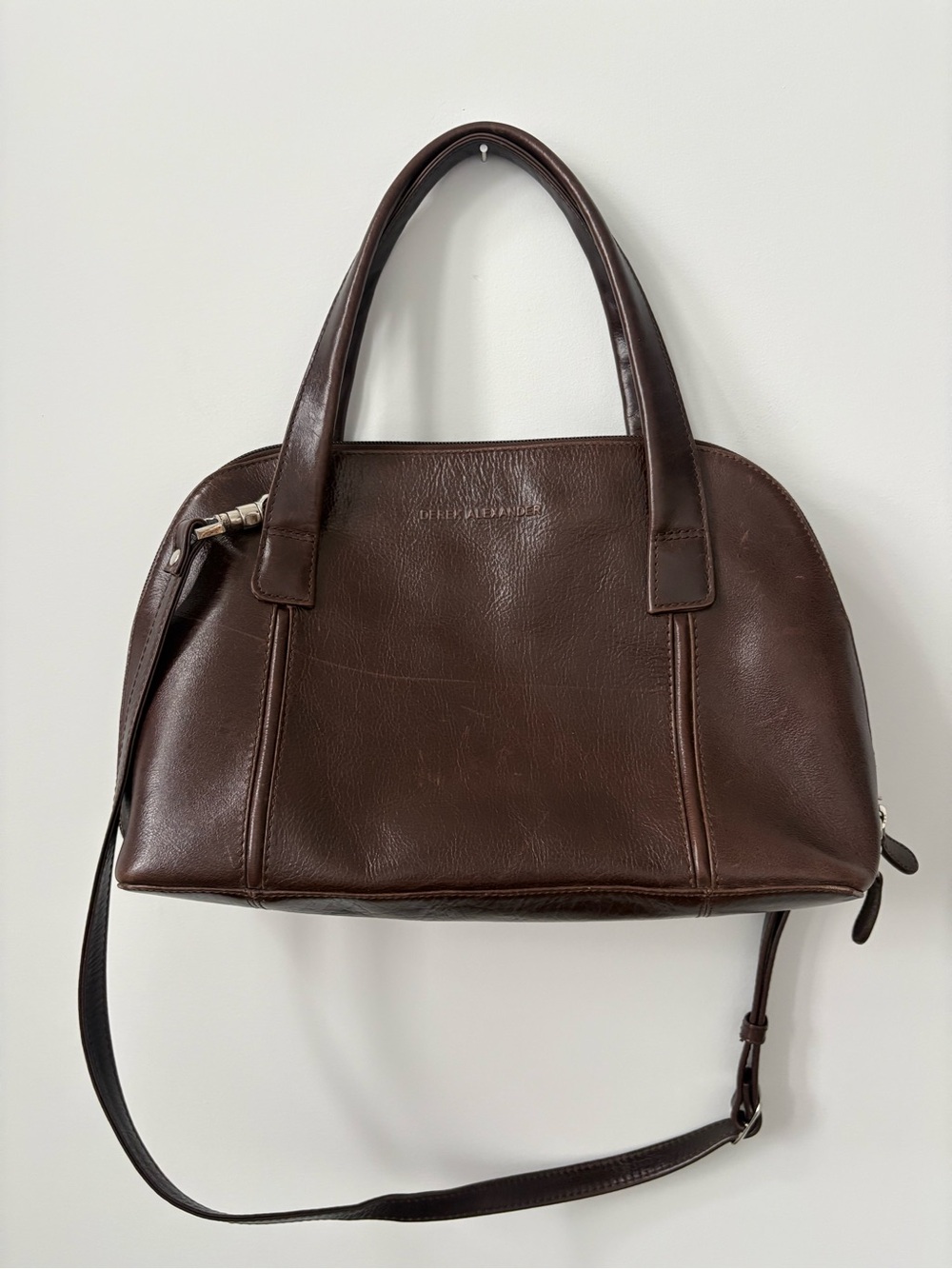 Derek Alexander Brown Leather Dome Shoulder Bag